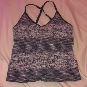 Black and white floral tank top